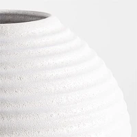 Otsu Round White Ceramic Textured Vase 12"