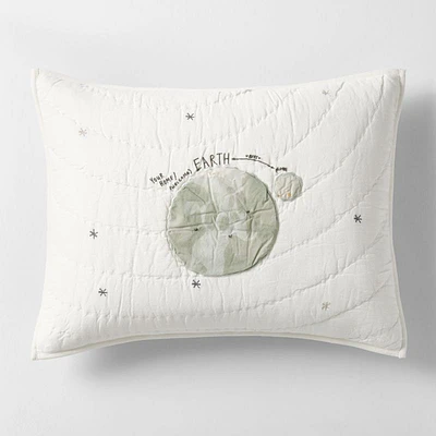 Outer Space Organic Cotton Kids Pillow Sham