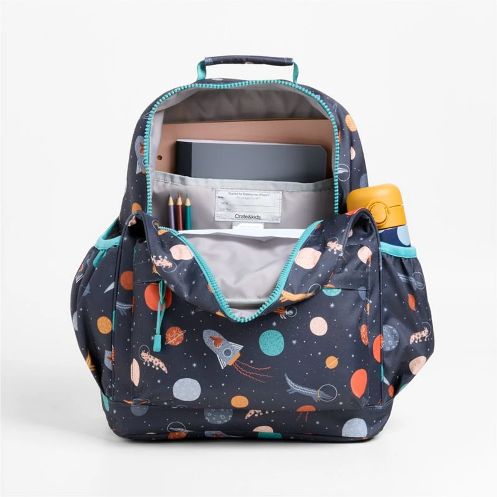 Outer Space Party Large Kids Backpack with Side Pockets