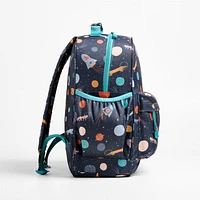 Outer Space Party Large Kids Backpack with Side Pockets