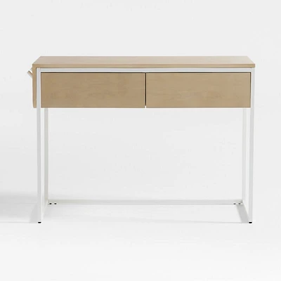 Outline White Metal and Wood 2-Drawer Kids Desk