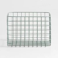 Outline Wire Metal Floor Storage Bin with Wood Lid