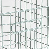 Outline Wire Metal Floor Storage Bin with Wood Lid