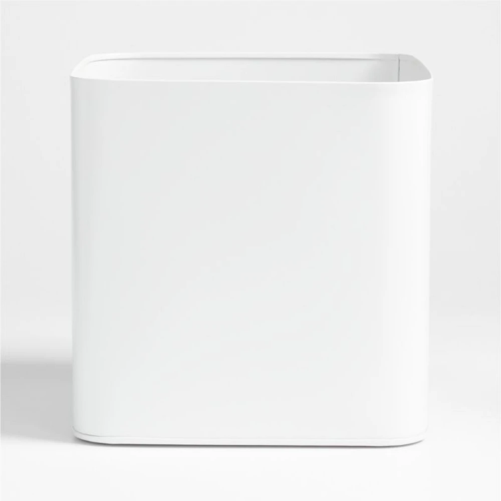Outline White Metal Storage Bin with Handles