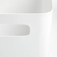 Outline White Metal Storage Bin with Handles