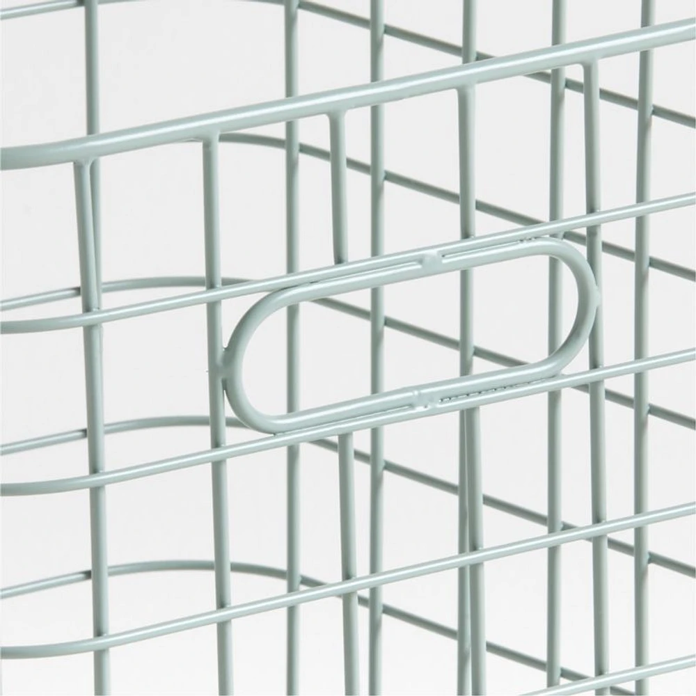 Outline Sage Wire Metal Storage Bin with Handles