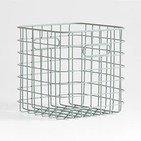 Outline Sage Wire Metal Storage Bin with Handles