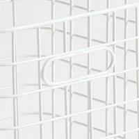 Outline White Wire Metal Storage Bin with Handles