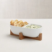 Oven-to-Table Two-Part Serving Dish with Wood Stand