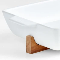 Oven-to-Table Rectangle Baking Dish with Wood Stand