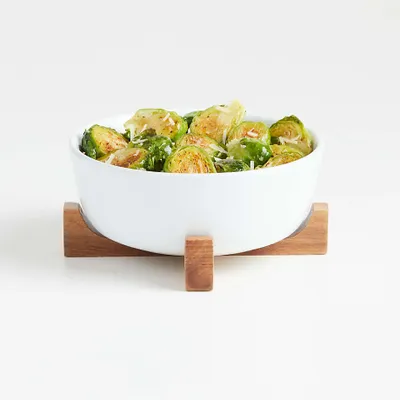 Oven-to-Table Small Serve Bowl with Wood Stand