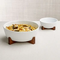 Oven-to-Table Small Serve Bowl with Wood Stand