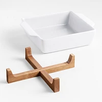 Oven-to-Table Square Baking Dish with Wood Stand
