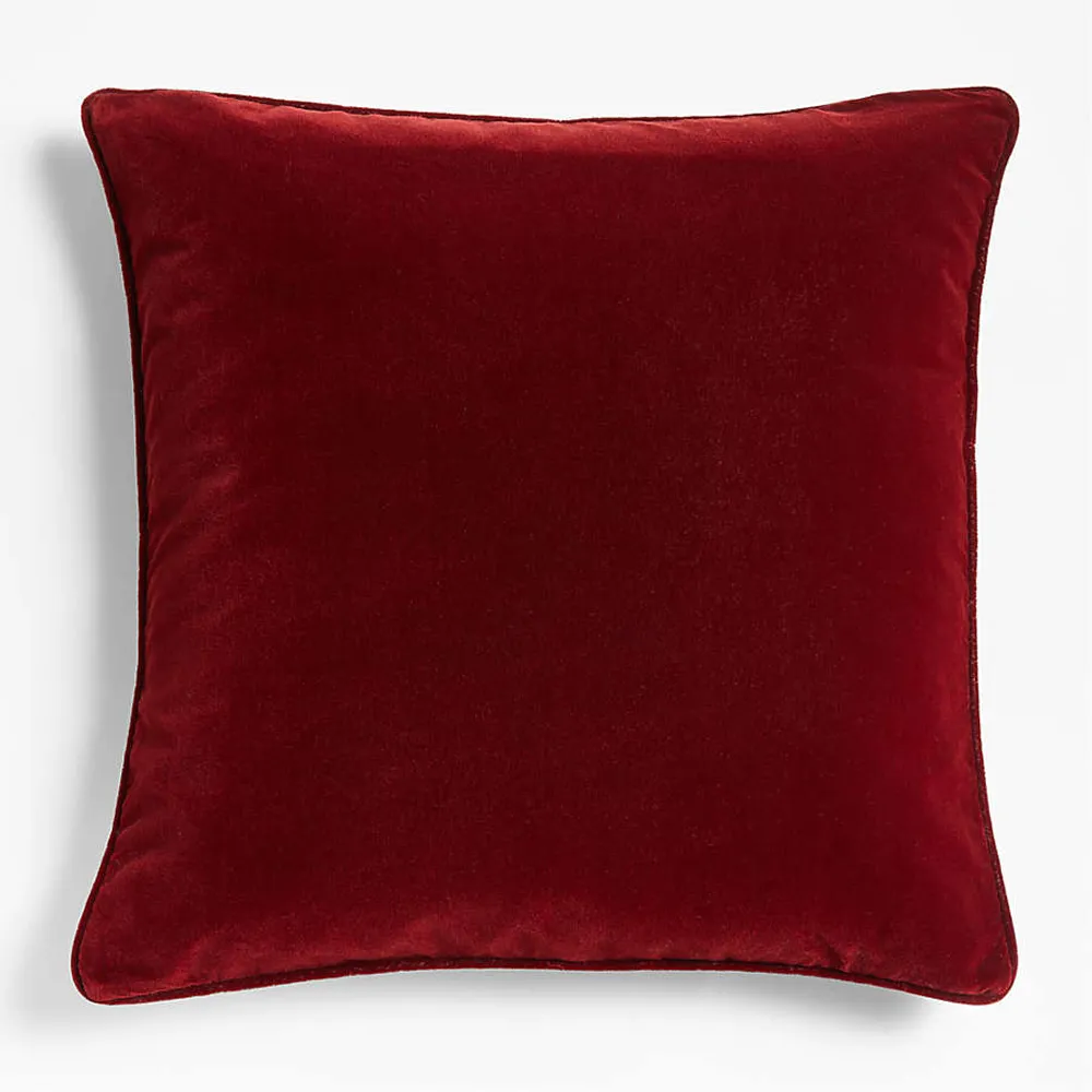 Red Oversized Faux Mohair Throw Pillow Cover 30"x30"