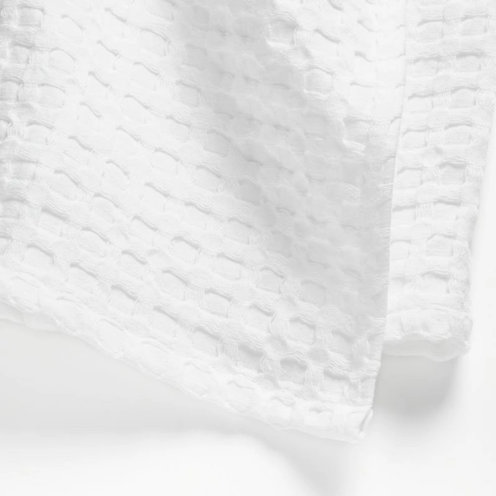 Oversized Waffle White Dish Towels, Set of 2