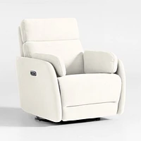 Owen Cream Nursery Electronic Power Recliner with Night Light
