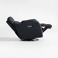 Owen Midnight Blue Nursery Electronic Power Recliner with Nightlight