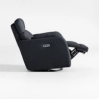 Owen Midnight Blue Nursery Electronic Power Recliner with Nightlight