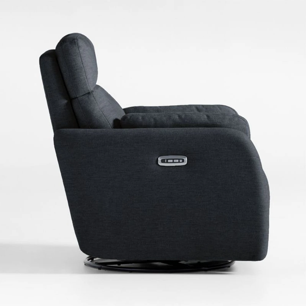 Owen Midnight Blue Nursery Electronic Power Recliner with Nightlight
