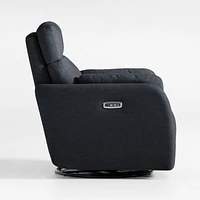 Owen Midnight Blue Nursery Electronic Power Recliner with Nightlight