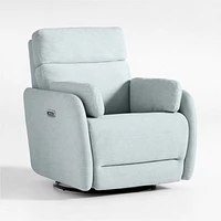 Owen Winter Grey Nursery Electronic Power Recliner with Night Light