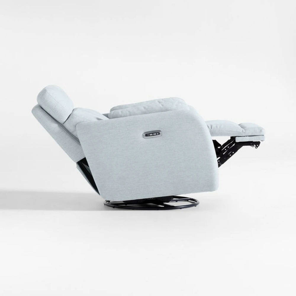 Owen Winter Grey Nursery Electronic Power Recliner with Night Light