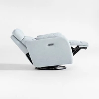 Owen Winter Grey Nursery Electronic Power Recliner with Night Light