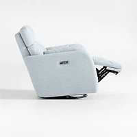 Owen Winter Grey Nursery Electronic Power Recliner with Night Light