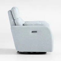 Owen Winter Grey Nursery Electronic Power Recliner with Night Light