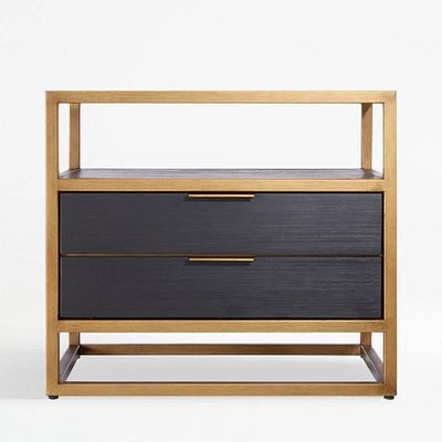 Oxford Black 2-Drawer Nightstand