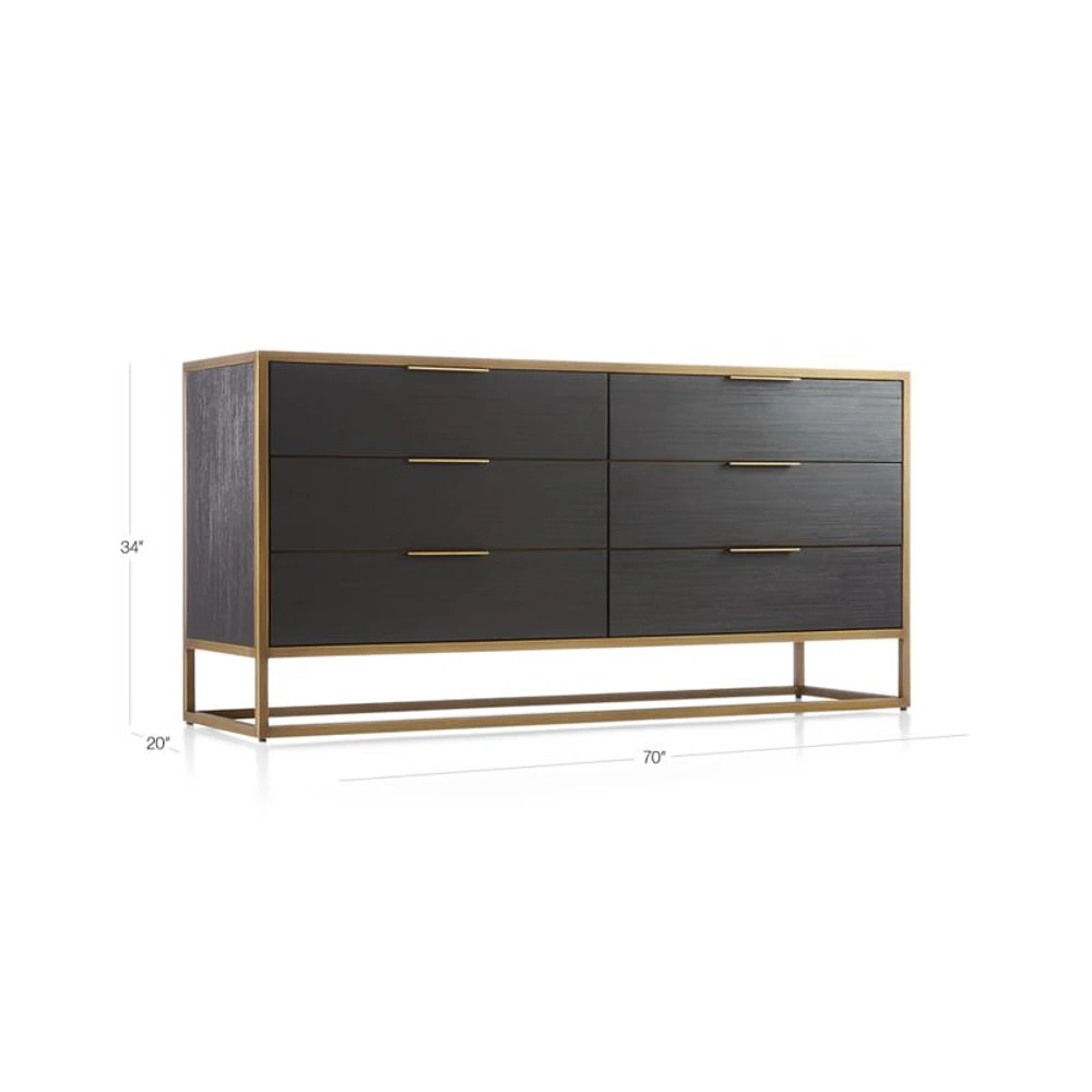 Oxford Black 6-Drawer Dresser