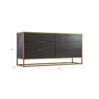 Oxford Black 6-Drawer Dresser