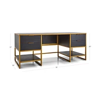Oxford Black Executive Desk with Power Outlet
