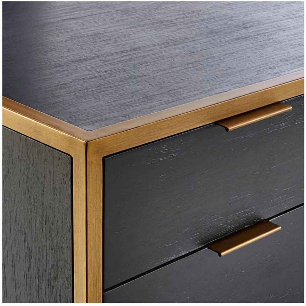 Oxford Black Executive Desk with Power Outlet