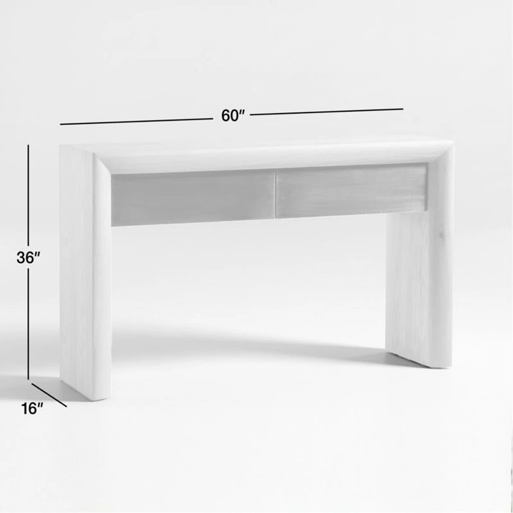 Pace Oak Wood Storage Console Table
