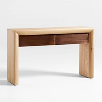 Pace Oak Wood Storage Console Table