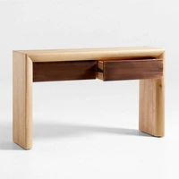 Pace Oak Wood Storage Console Table