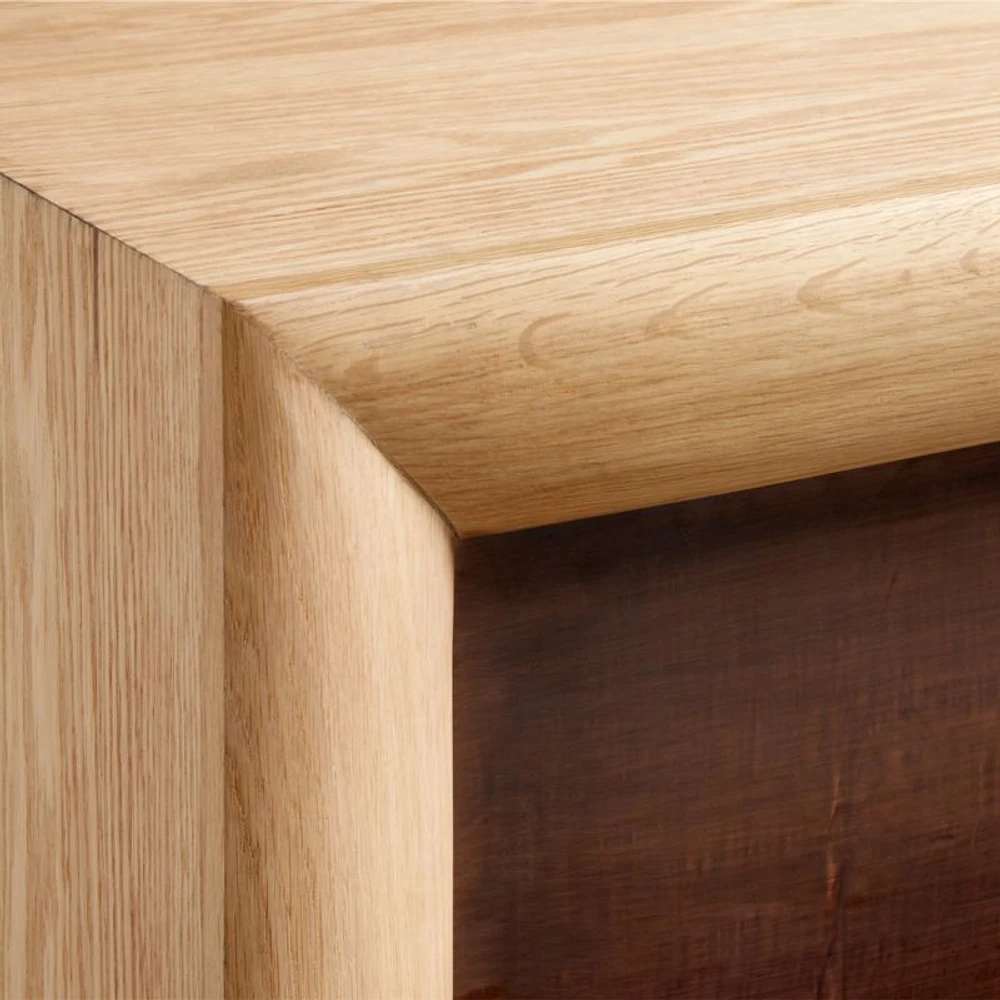 Pace Oak Wood Storage Console Table