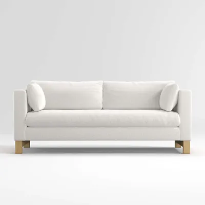 Pacific Bench Track Arm Sofa with Wood Legs