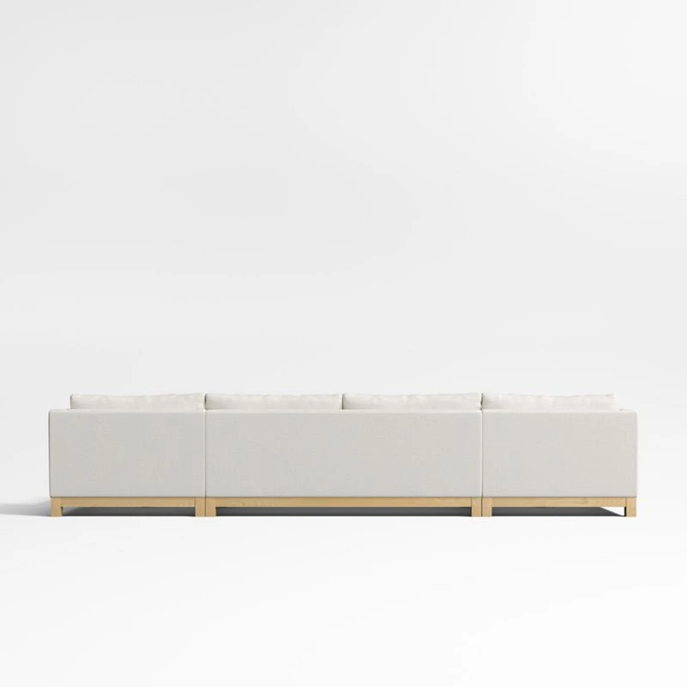 Pacific Wood Bench Seat 3-Piece U-Shaped Sectional Sofa