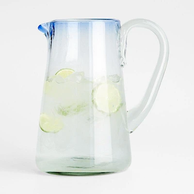 Pacifico 70-oz. Blue Rim Glass Pitcher