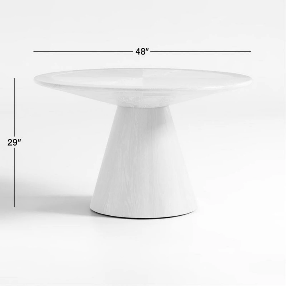 Palisades 48" Round Whitewashed Wood Dining Table