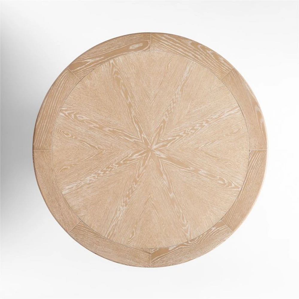 Palisades 48" Round Whitewashed Wood Dining Table