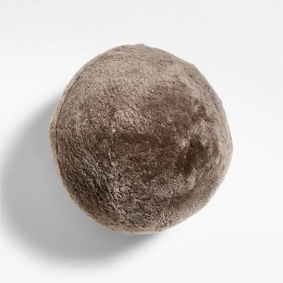 Palle Shearling Sphere 12 Warm Taupe Throw Pillow by Athena Calderone