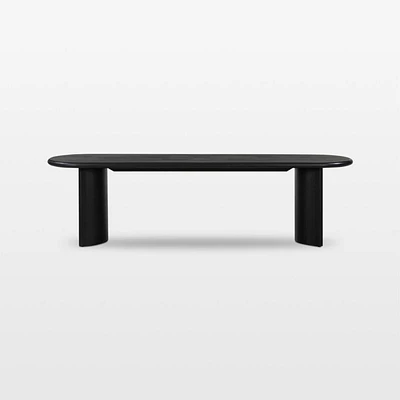 Panos Black Acacia Wood Dining Bench