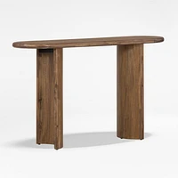 Panos 51" Oval Brown Acacia Wood Console Table