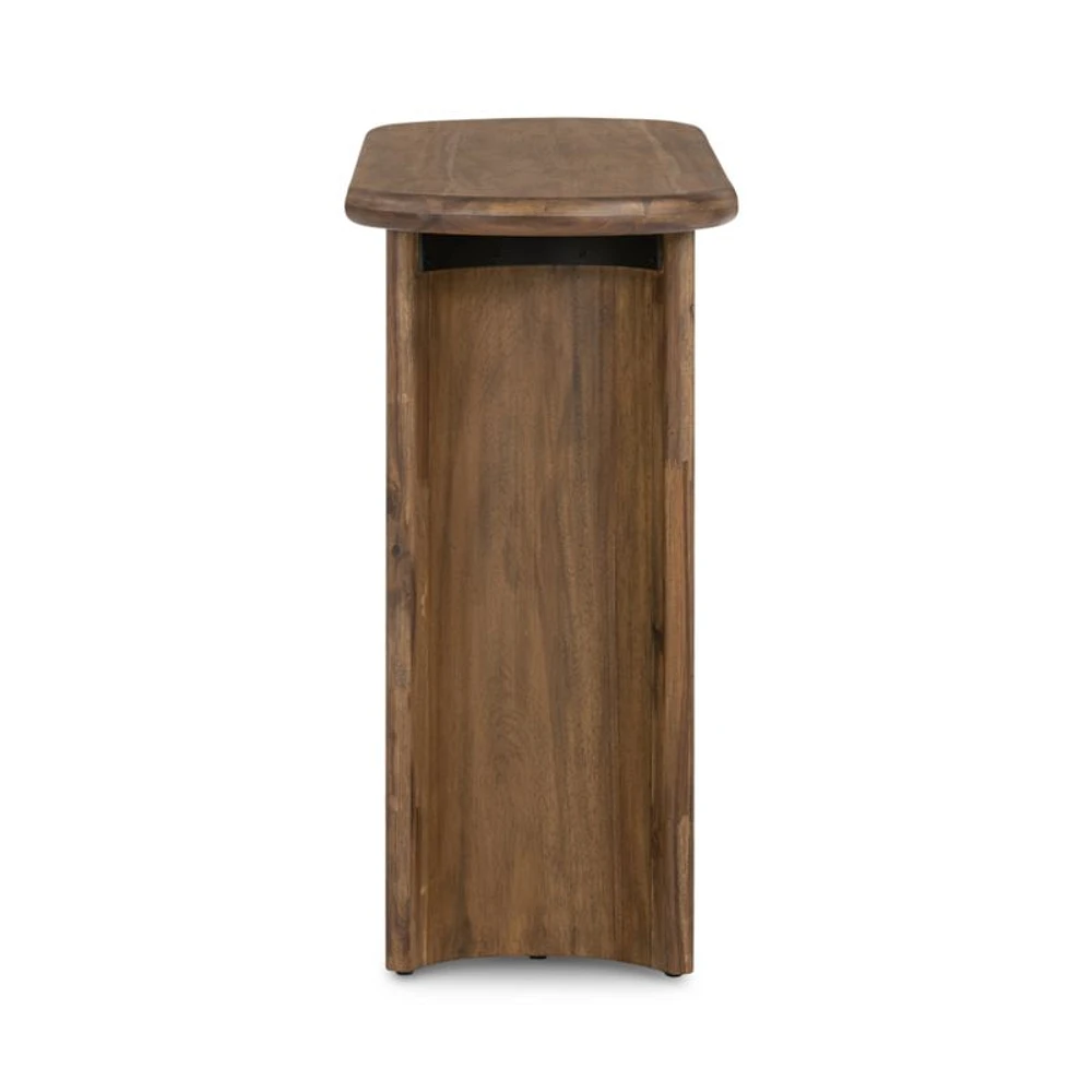 Panos 51" Oval Brown Acacia Wood Console Table
