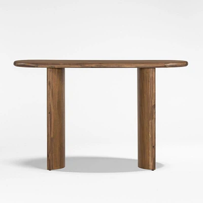 Panos 51" Oval Brown Acacia Wood Console Table