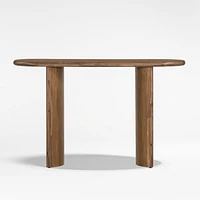 Panos 51" Oval Brown Acacia Wood Console Table