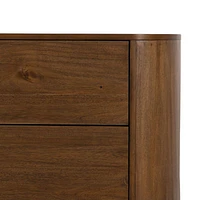 Panos Curved Acacia Wood Nightstand